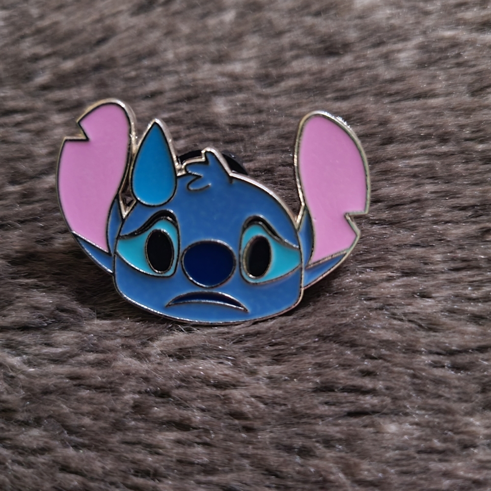 Stitch Sad Emoji Trading Enamel Pin